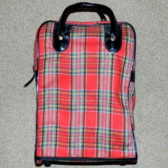 Vintage ALADDIN Picnic Set Red Plaid Thermos Lunch Box - Picture 7 of 14